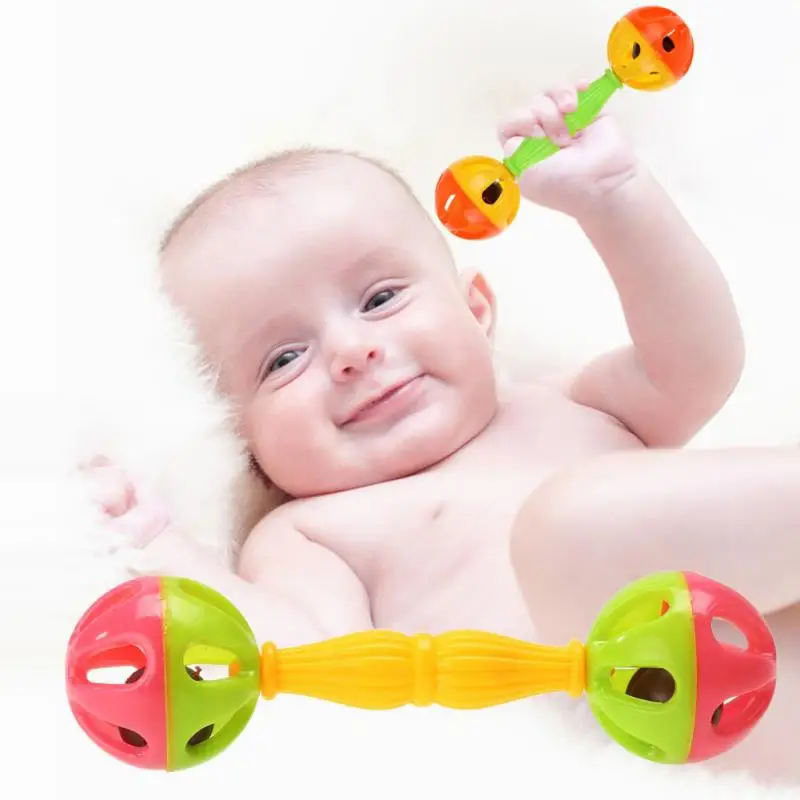 

Baby Rattles Toys Shakes Hands Shake Bell Infant 0-12 Months Rattle Early Educational Toy Toddler Double-headed Rattle Toy