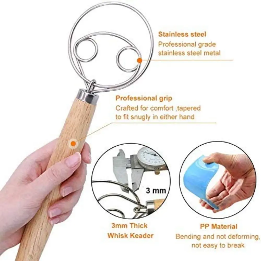 Портативный Ручной смеситель для муки из нержавеющей стали с защитой от