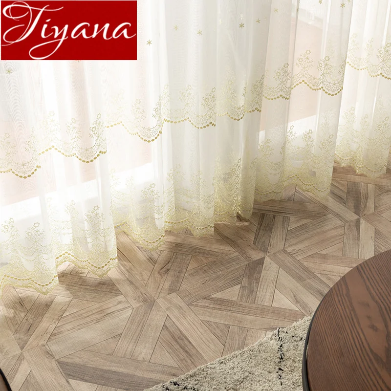 Скандинавская искусственная Цветочная пасторальная Тюлевая занавеска для