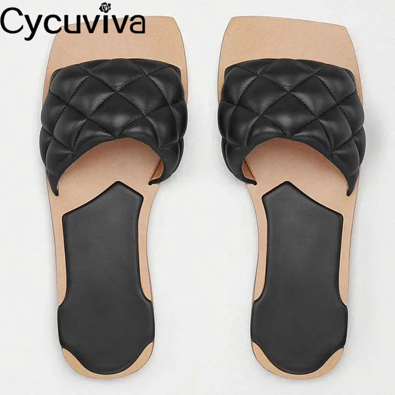 Женские кожаные пляжные шлепанцы на плоской подошве Классические Вьетнамки с