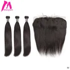 Пряди человеческих волос с фронтальной прямой натуральные бразильские волосы для наращивания переплетенные короткие remy для черных женщин 3 пряди
