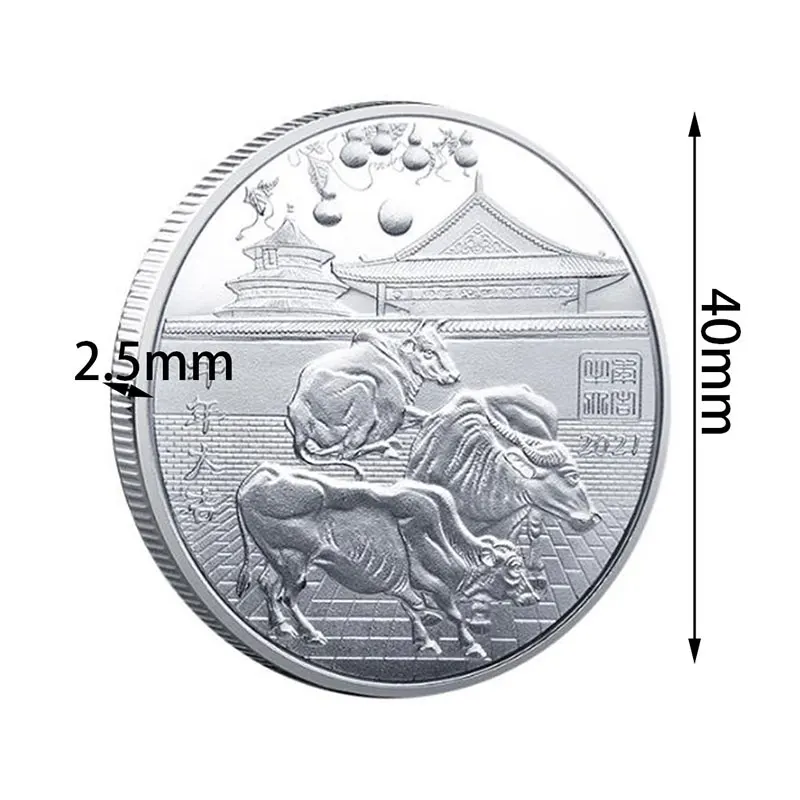 2021 год Китайский Зодиак золото и серебро Сувенир Монета Искусство ремесло