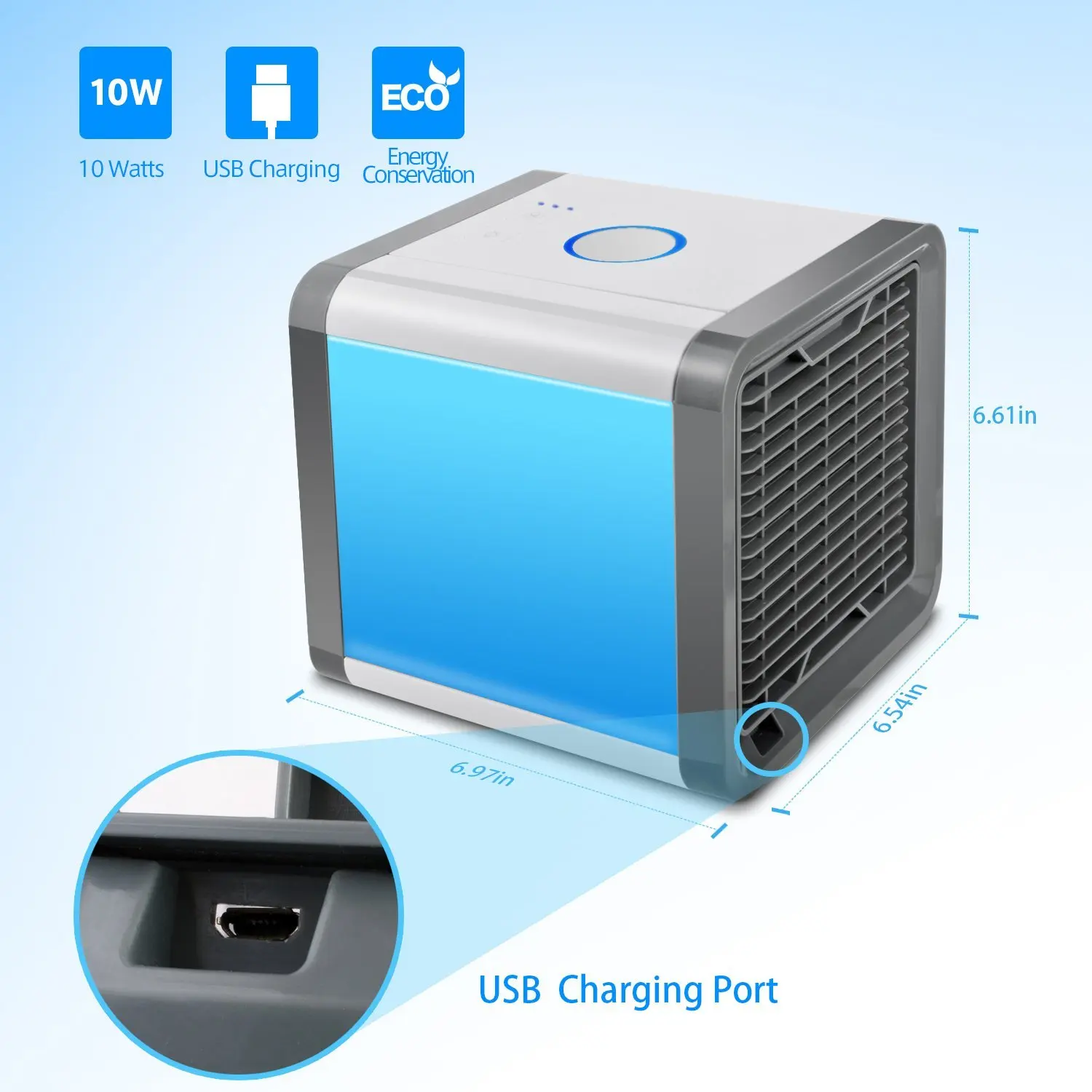 

Mini Air Conditioner Air Cooler Fan 7 Colors Light USB Portable Air Conditioner 3 Gear Personal Space Air Cooling Fan Dropship