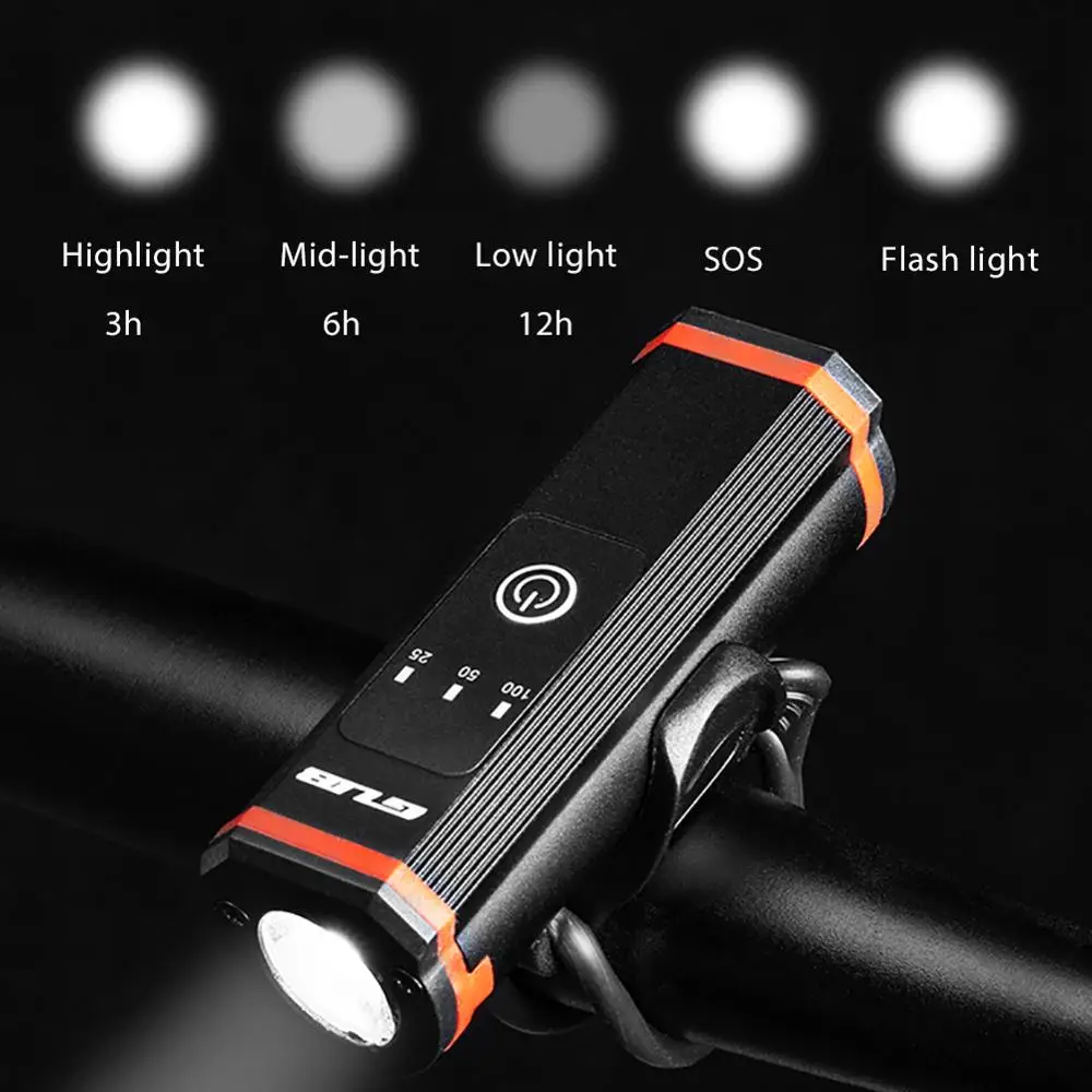 

Bicycle Bike Headlight USB Rechargeable Waterproof Flashlight 2200mAh Ultralight Large Flood Angle LED Lamp Велосипедная фара