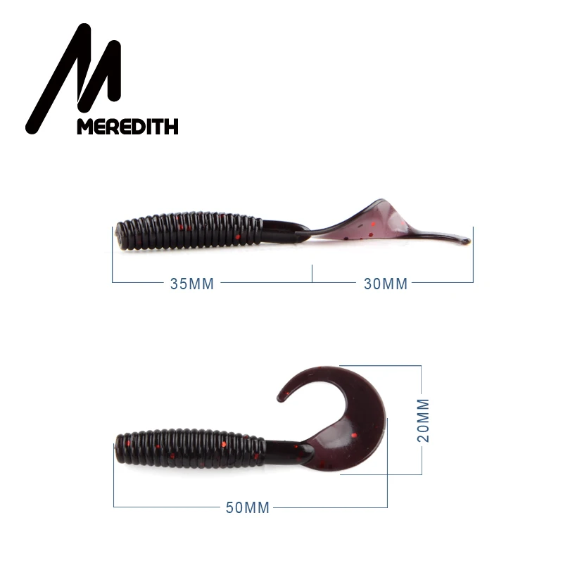 MEREDITH 20 шт./лот Мягкая приманка для рыбалки 50 мм 1,26 г Grub искусственные мягкие приманки Хищник снасти мягкие рыболовные черви воблеры