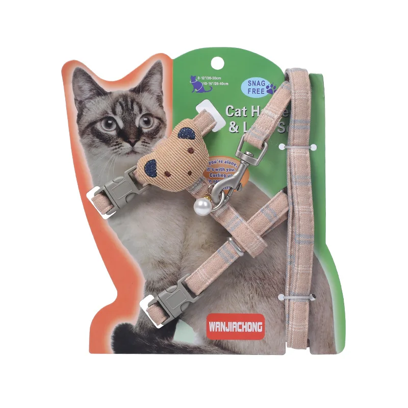 

Cat Adjustable Harness Vest Walking Lead Leash For Small Medium Cat