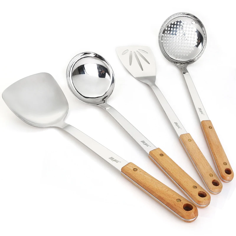 Прочная портативная нержавеющая сталь антипригарный Тернер/ковш пищевая