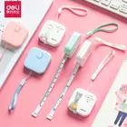 Пластиковая рулетка DELI 1,5 метров, модная цветная портативная карманная линейка, ленты, канцелярские принадлежности