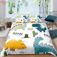 cute cartoon bedding set childish dinosaur duvet cover sets comforter for kids with pillowcase single double size bed clothes