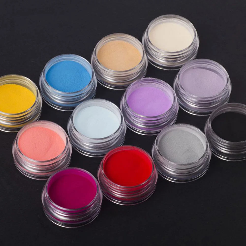 12 бутылок/набор цветов пудра для дизайна ногтей УФ гель 3d наконечники глиттер