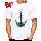 Винтажная Мужская футболка с изображением маяка, в стиле хипстера Сейлор путь, топы с круглым вырезом, мужские футболки в стиле гиков, уникальный подарок, одежда
