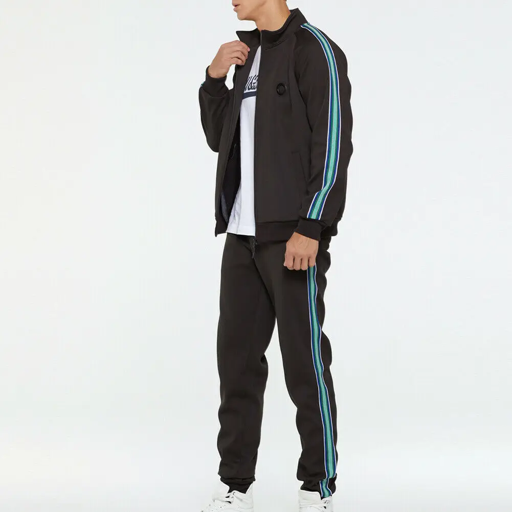 

2PCS Men's Tracksuit Winter Long Sleeve Fleece Casual Clothes Sets Hooded Coat Long Pants Sportswear Jacket Pants Leisure Suit