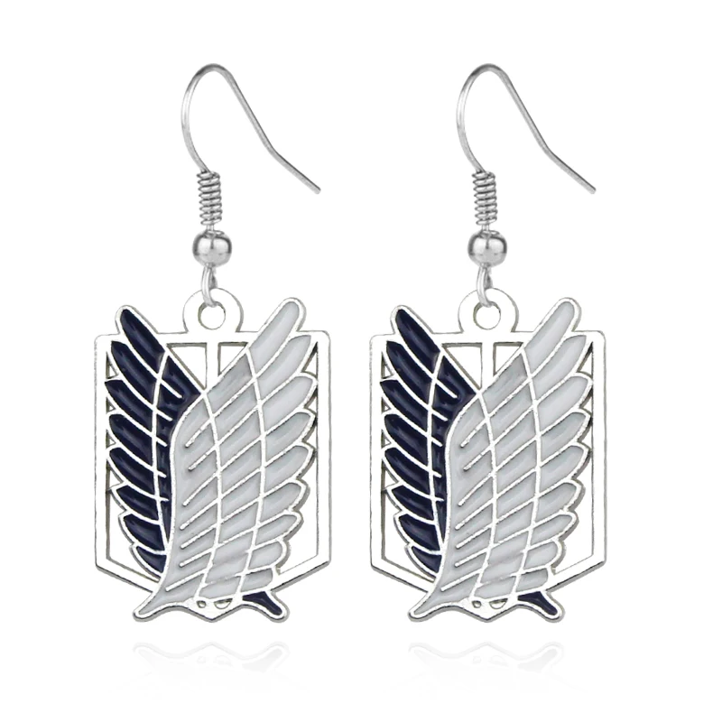 

Animated cartoon Attack on Titan Earring Cosplay Feather Metal Jewelry High quality Fashion Eardrop