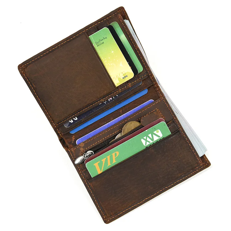 

POOLOOS Leather Short Wallet Men Male Small Crazy Horse Leather Vintage Purse Slim Wallets Wholesale Bifold Wallets Dropshipping