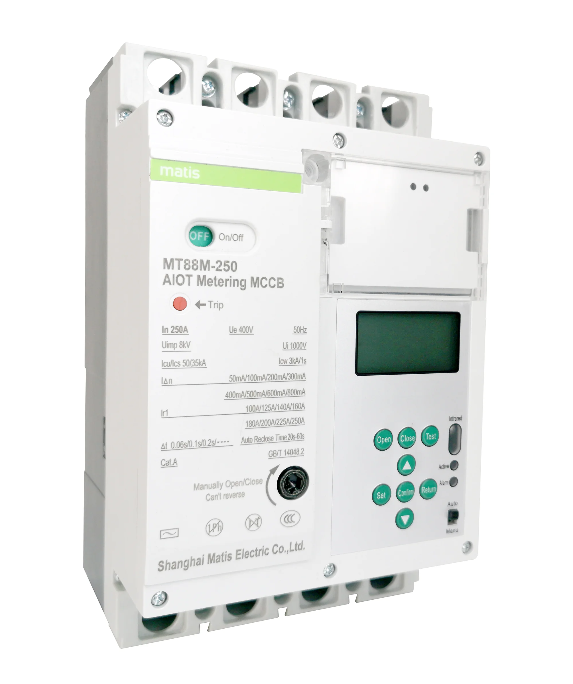 

matis MT88M-250A remote monitoring Smart molded case circuit breaker with RS485 Protocol