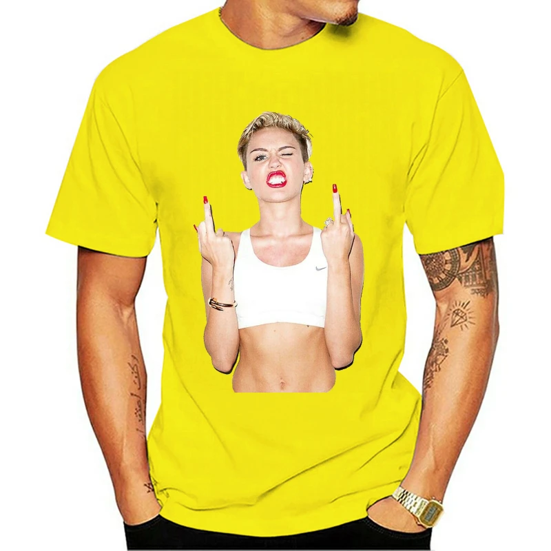 

Men's TEE Miley Cyrus Finger Up Funny Gift Designer Unisex T-Shirt