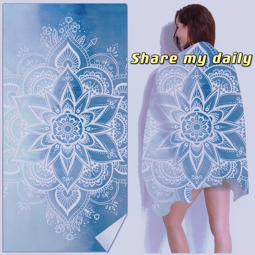 

Mandala Geometry Printed Beach Towel Women Robes Bath Wearable Towel Dress Womens Lady Fast Drying Spa Magical Nightwear YJ-0091