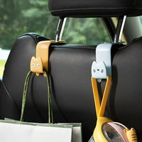 2pcs cute plastic car storage hooks car cartoon animal seat back hook auto headrest rear hanger automobile interior accessories