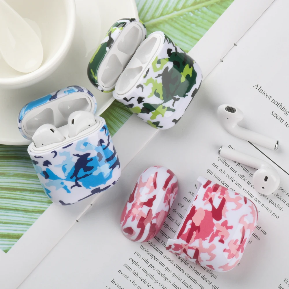 Камуфляжные чехлы из ТПУ для AirPods 1 2 беспроводные наушники чехол зарядного