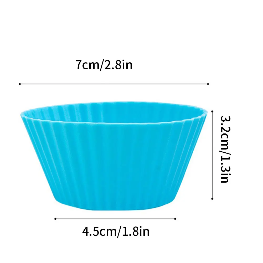 

9PCS DIY Silicone Baking Cases Shaped Muffin Molds Reusable Cupcake Liners Non-Stick Baking Molds Home Quiche Pie Random Colors