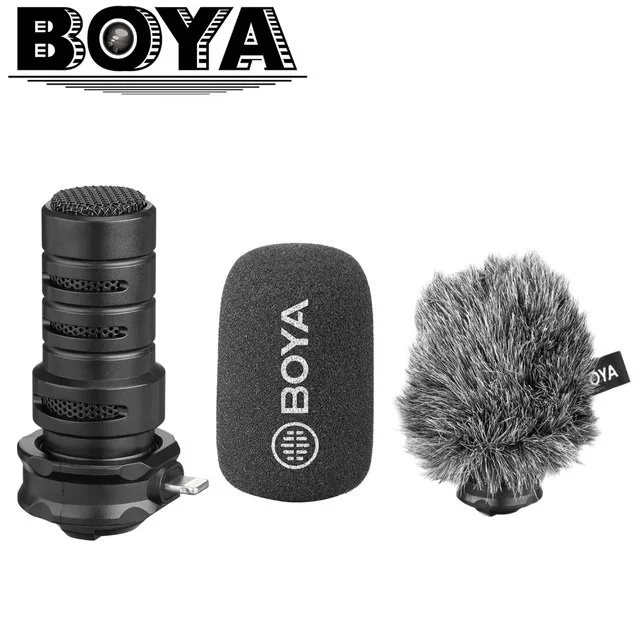 

BOYA BY-DM200 Digital Stereo Condenser Shotgun Microphone with Lightning Input for Apple iPhone 8 x 7 7 plus iPad iPod Touch etc