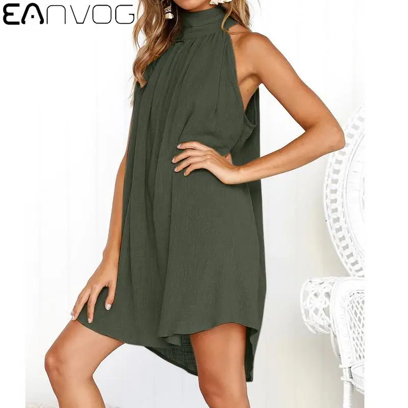 

2021 летнее женское платье сексуальное платье с открытыми плечами, асимметричное платье с лямкой на шее Просторное платье без бретелек, со ск...