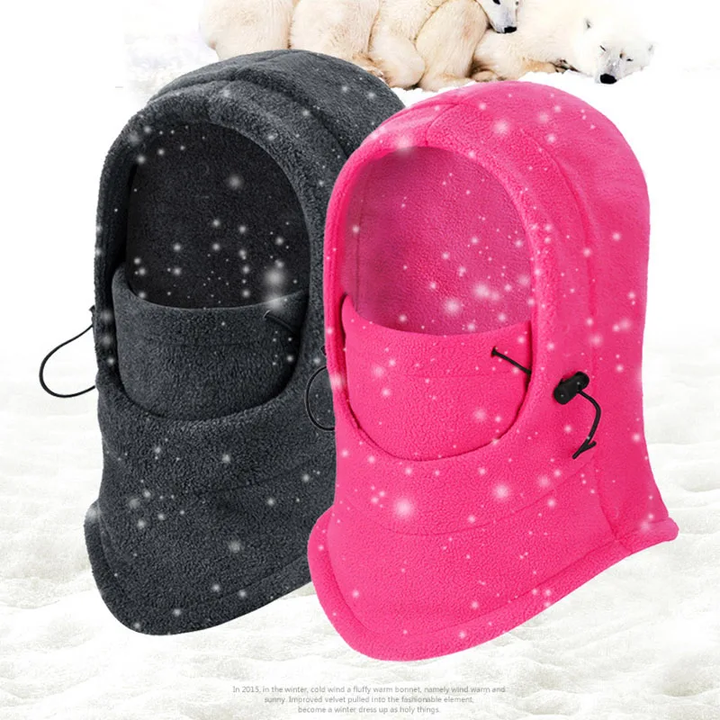 

Outdoor Winter Polar Fleece Hat Thermal Thicken Windproof Warm Face Mask Headgear Cycling Camping Climbing Sports Cap Scarf