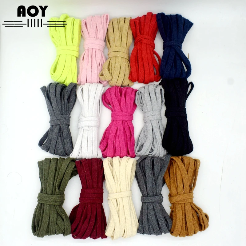 Плетеная хлопковая Веревка 10 мм плоский плетеный ремень для спортивной одежды