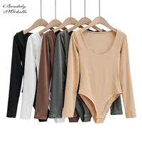 bradely michelle 2020 winter autumn women casual long sleeve deep o neck tops bodysuits female rompers