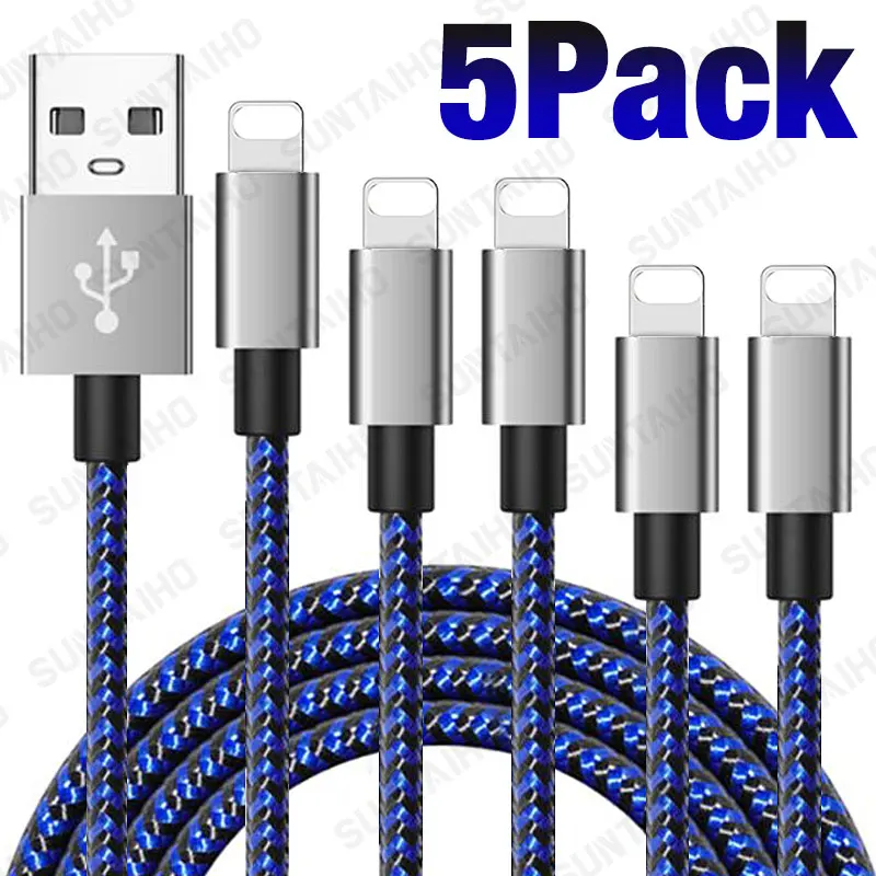 5 paquete de Cable USB para iPhone 12 11 Pro XS Max...