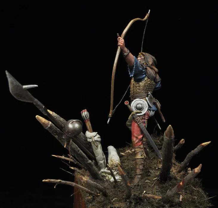 

1/24 75mm ancient warrior Archery (WITH BASE ) Resin figure Model kits Miniature gk Unassembly Unpainted