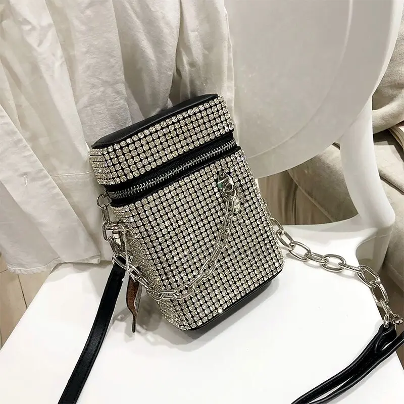 

Xianjian hot sell silver crystal bucket purse famous clutch mobile purse bags quality purse bags for lady