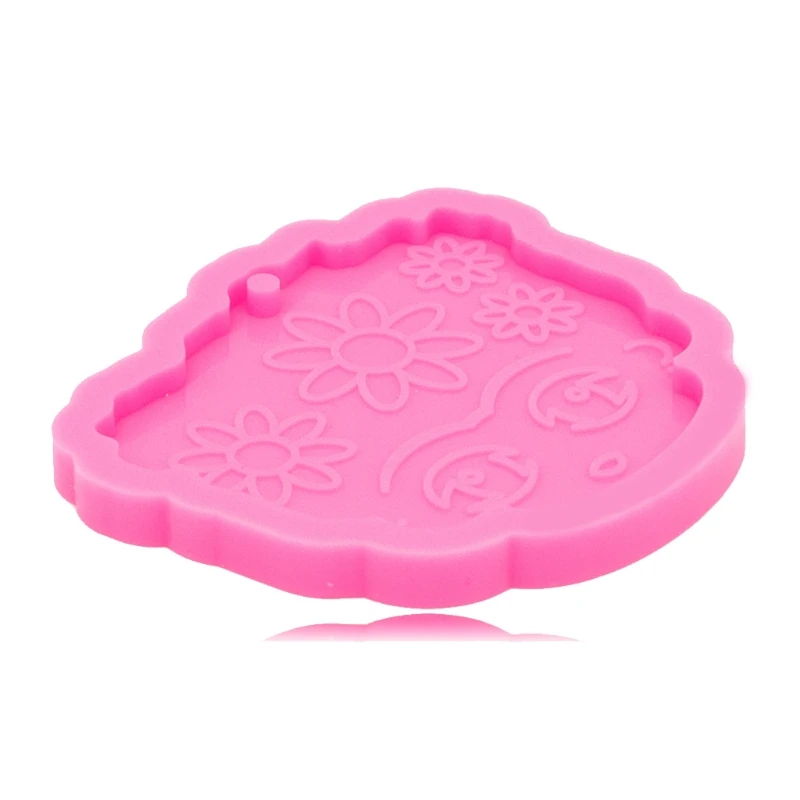 

13MC Shiny Glossy Necklace Epoxy Resin Mold Sun Flower Face Keychain Casting Silicone Mould DIY Crafts Jewelry Tool