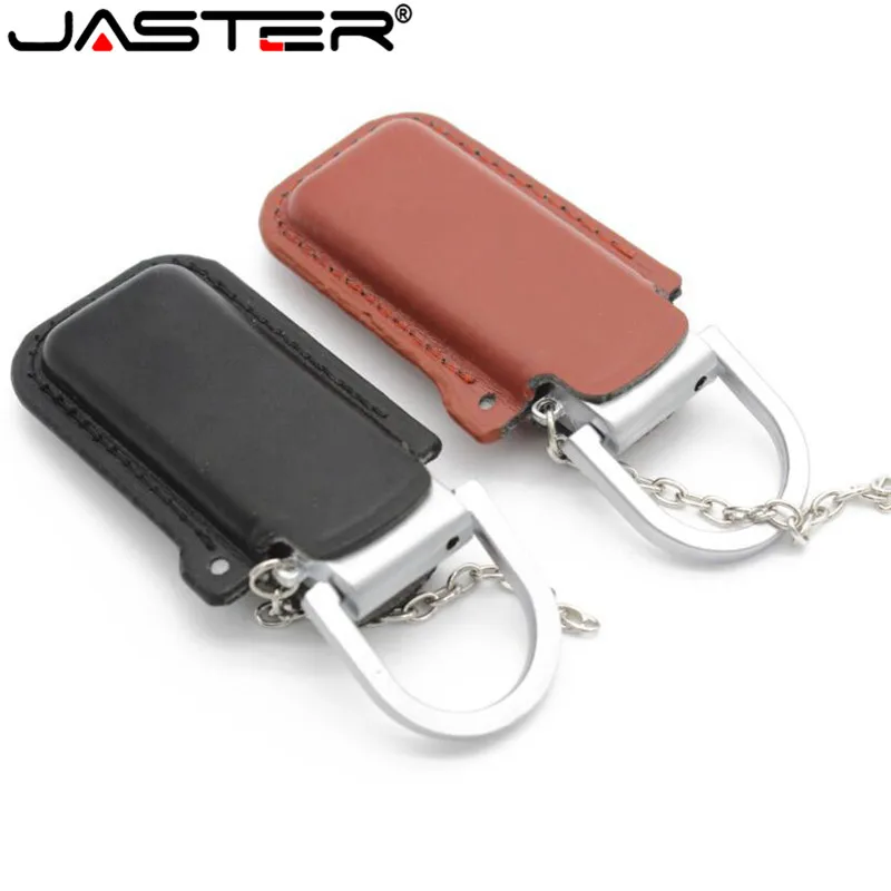

JASTER 64GB 4 colour leather with key chain model usb flash drive usb 2.0 4GB 8GB 16GB 32GB pen drive gift