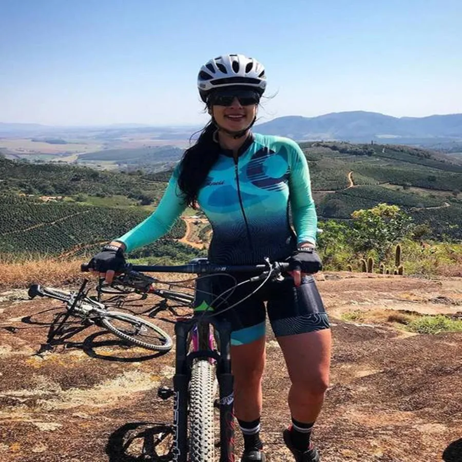 

Женский трикотажный костюм для велоспорта, с длинным рукавом