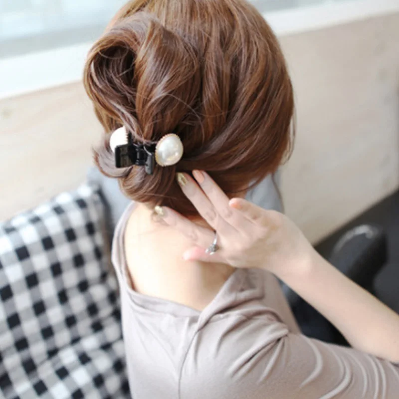 Женские заколки для волос с большим жемчугом инкрустированные золотистыми