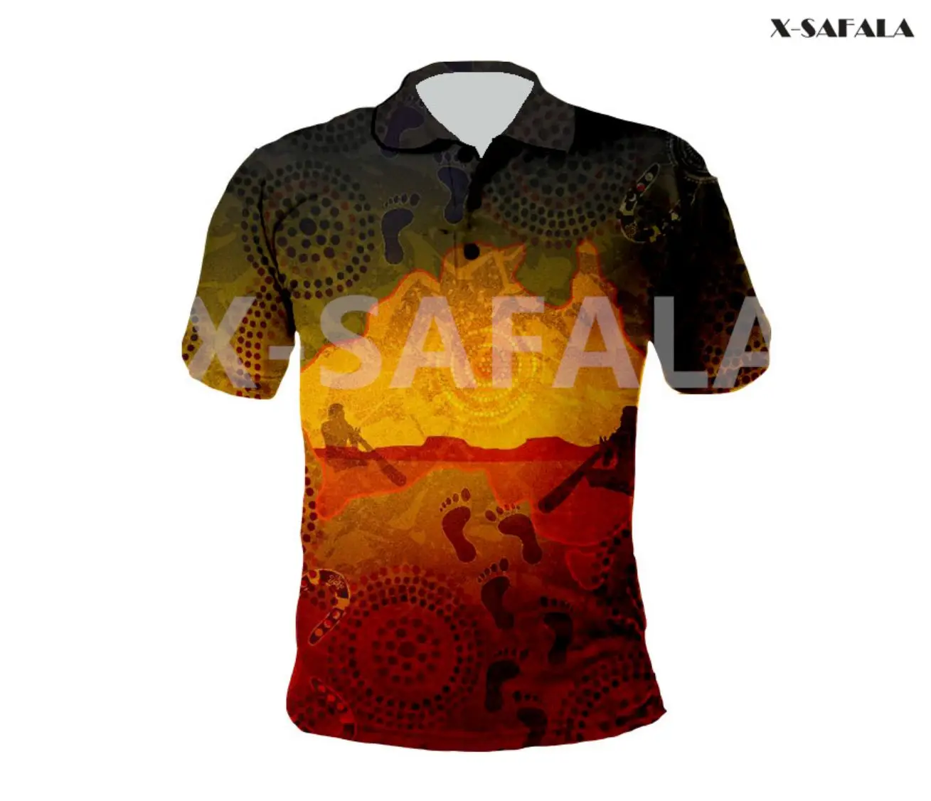 

Australia Aboriginal Pattern Naidoc Week 3D Full Printed Men Women Thin 1 Polo Shirt Collar Short Sleeve Street Wear Casual Tee