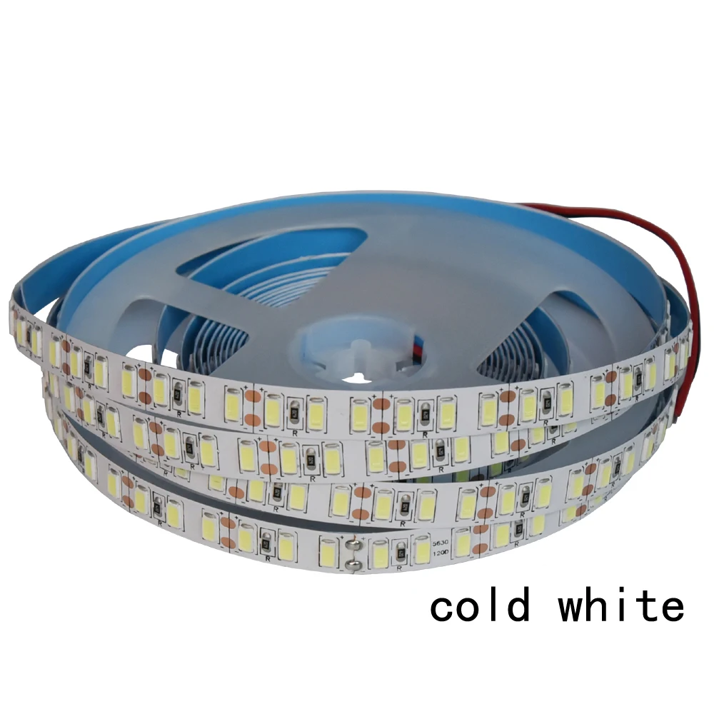 Корейский импортный чип супер яркий 120 светодиодный s/m 5 м DC12V SMD5630 не водонепроницаемая гибкая светодиодная лента ярче, чем 5050,2835