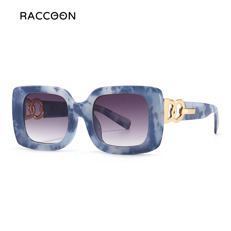 

2021 Vintage Fashion Square Sunglasses Women Men Famous Luxury Brand Designer Metel Frame Gradient Sun Glasses For Female Uv400