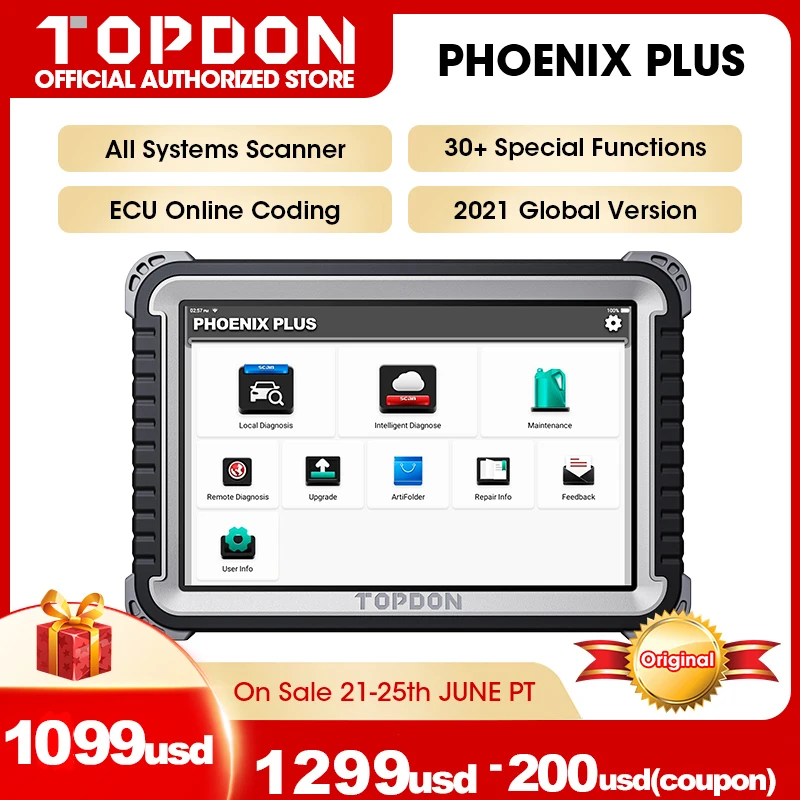 TOPDON Phoenix Plus OBD2 сканер 4 Гб 64 II Полная система диагностики автомобиля автомобильные