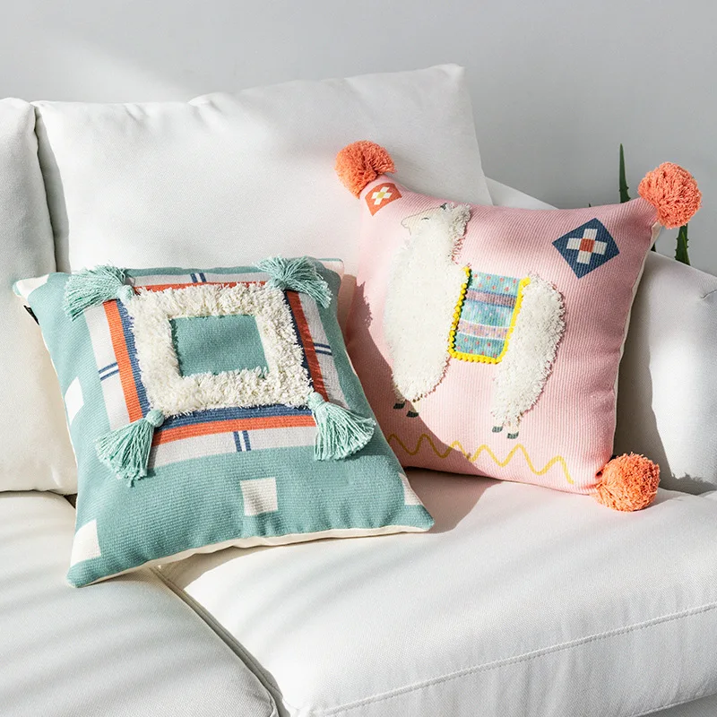 

Northern Europe Light Luxury Cushion Cover Tufted Tassel Throw Pillows Case Sofa Living Room Bed Chair Home Decor Cushion Cover