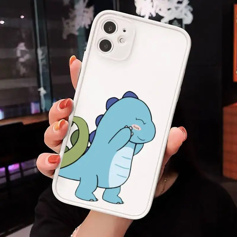 

Cartoon dinosaur couple friends Phone Cases matte transparent For iphone 7 8 11 12 plus mini x xs xr pro max cover