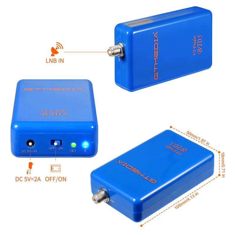 GTMEDIA V8 Finder BT05 1080P Цифровой спутниковый искатель DVB-SS2, лучше, чем Satlink WS-6933 6906 6916, поддержка систем AndroidIOS (art.: 3920db1f14e44) - 3920db1f14e44