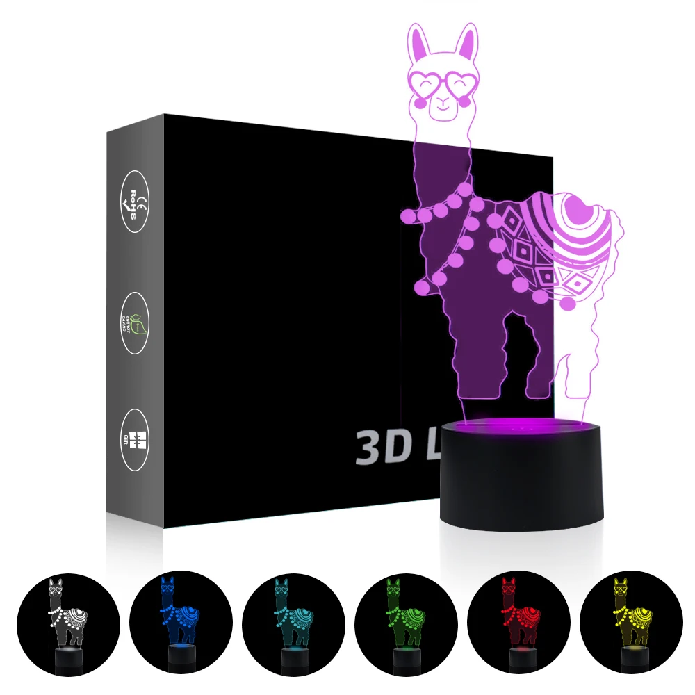 

3D светодиодный ночник, декор для домашней атмосферы, серия игр, альпака, ночник, светодиодная лампа, основа для 3d иллюзии, ночник, подарок