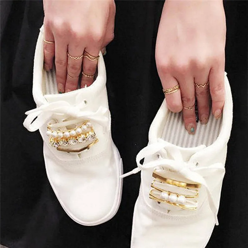 1 Piece Shoelaces Decoration White Pearl Shoe Accessories Women Shoes Decorative Accessory Beautiful Lovely Shiny Clip Pearls | Обувь