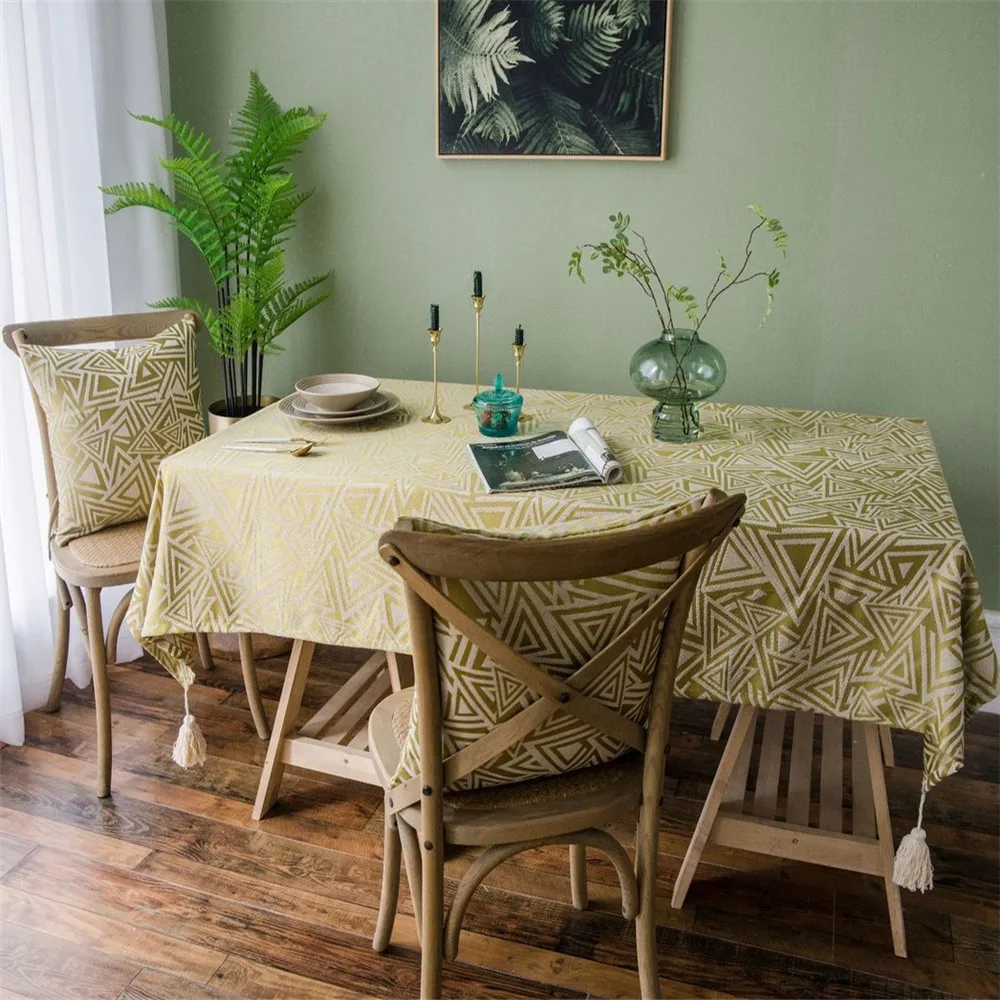 

Nordic Geometric Printed Tablecloth Cotton Linen Coffee Table Cloth Wedding Dining Party Home Decor Table Cloth Cover