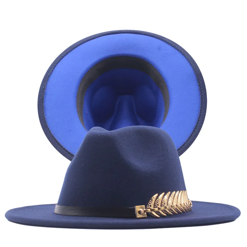 Двусторонняя фетровая шляпа для мужчин и женщин модная Федора с плоским