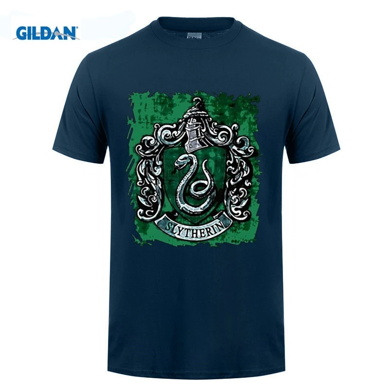 Футболка мужская с принтом Magic Boy Slytherin Crest повседневная тенниска из хлопка новая