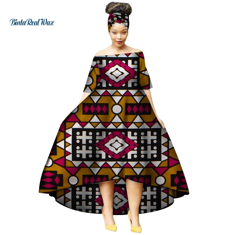 Модные летние африканские платья для женщин с восковым принтом и узором в виде