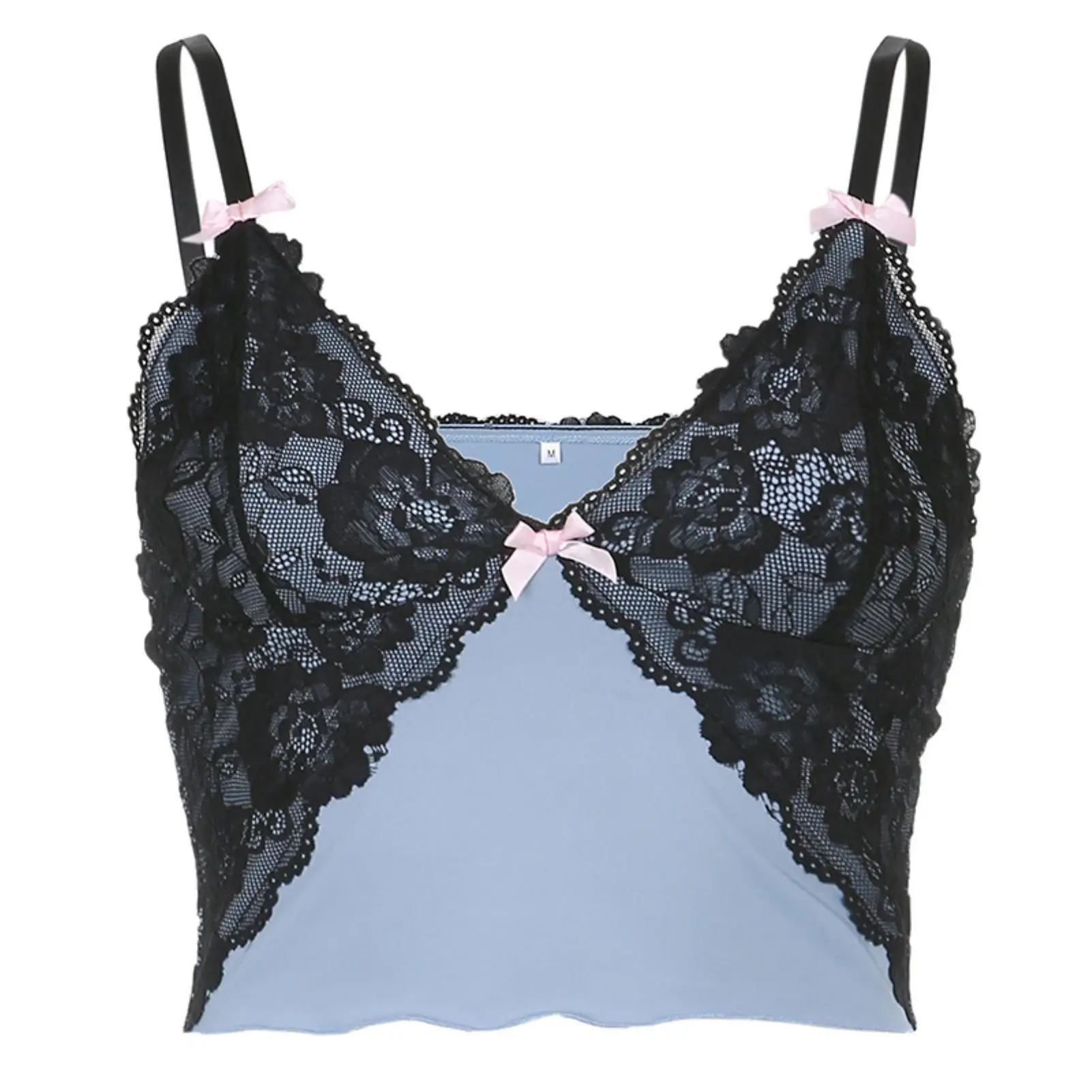 

Women New Stylish Sexy V Neck Sleeveless Floral Lace Patchwork Slim Crop Top Camisole Vest